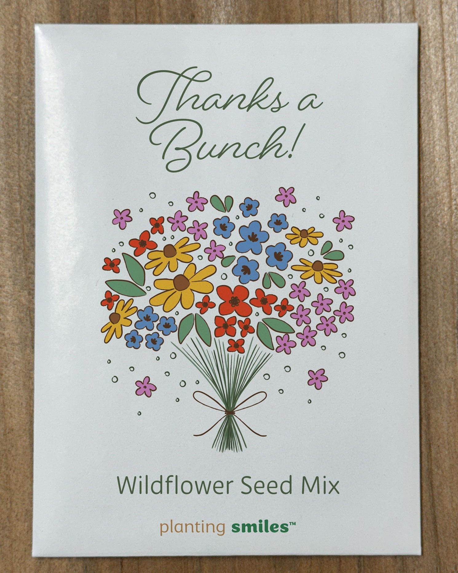 wildflower seed favours Thanks A Bunch, Planting Smiles® Wildflower Seed Packets (Set of 20)