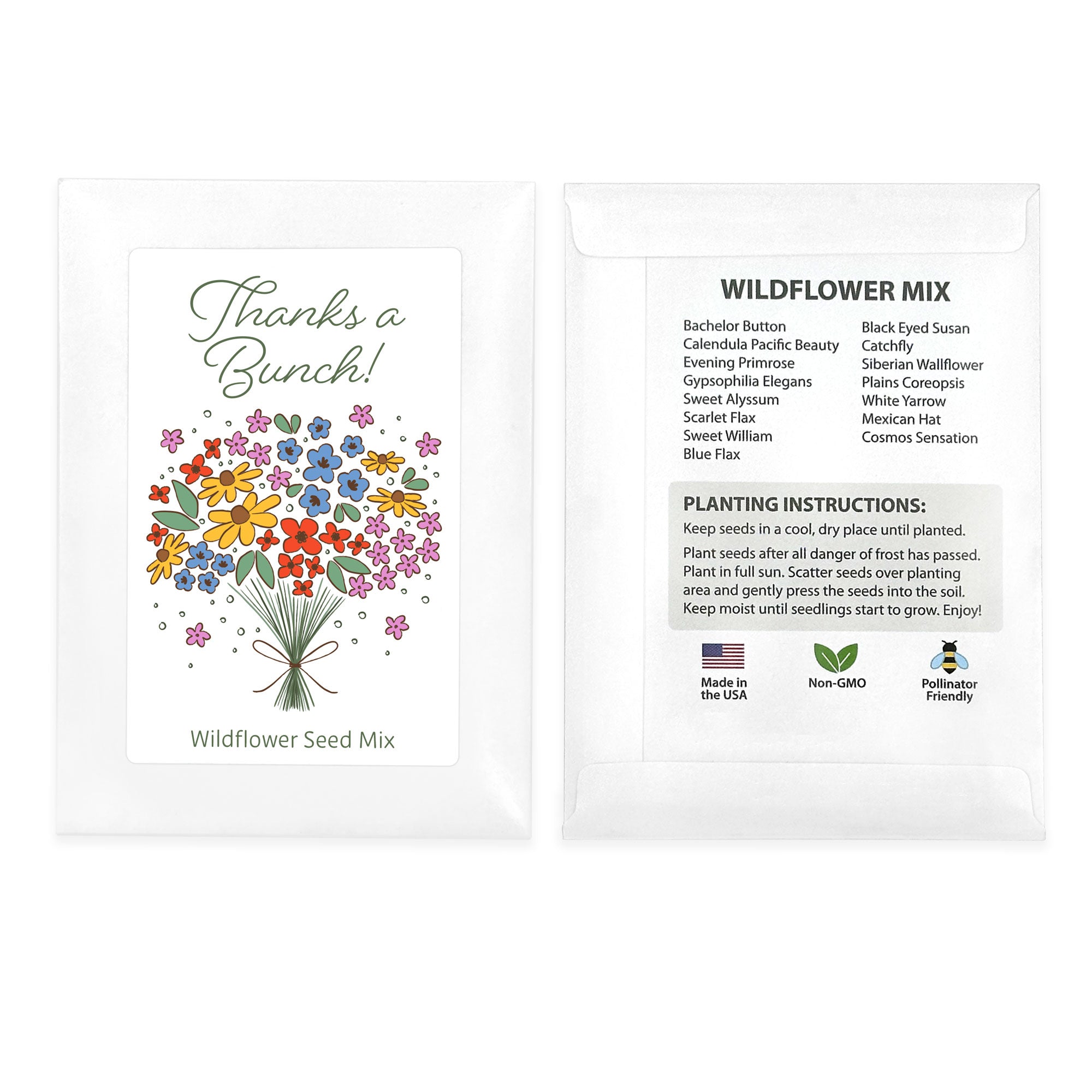 Thanks A Bunch, Planting Smiles® Wildflower Seed Packets (Set of 20)