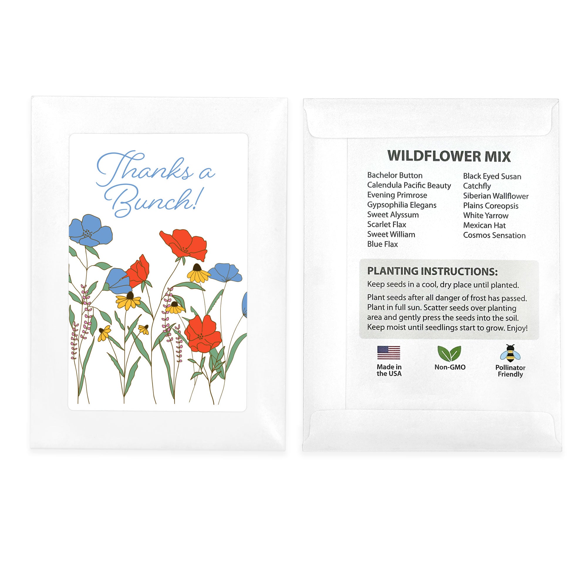 Planting Smiles® Red & Blue Wildflower Seed Packets (Set of 20)