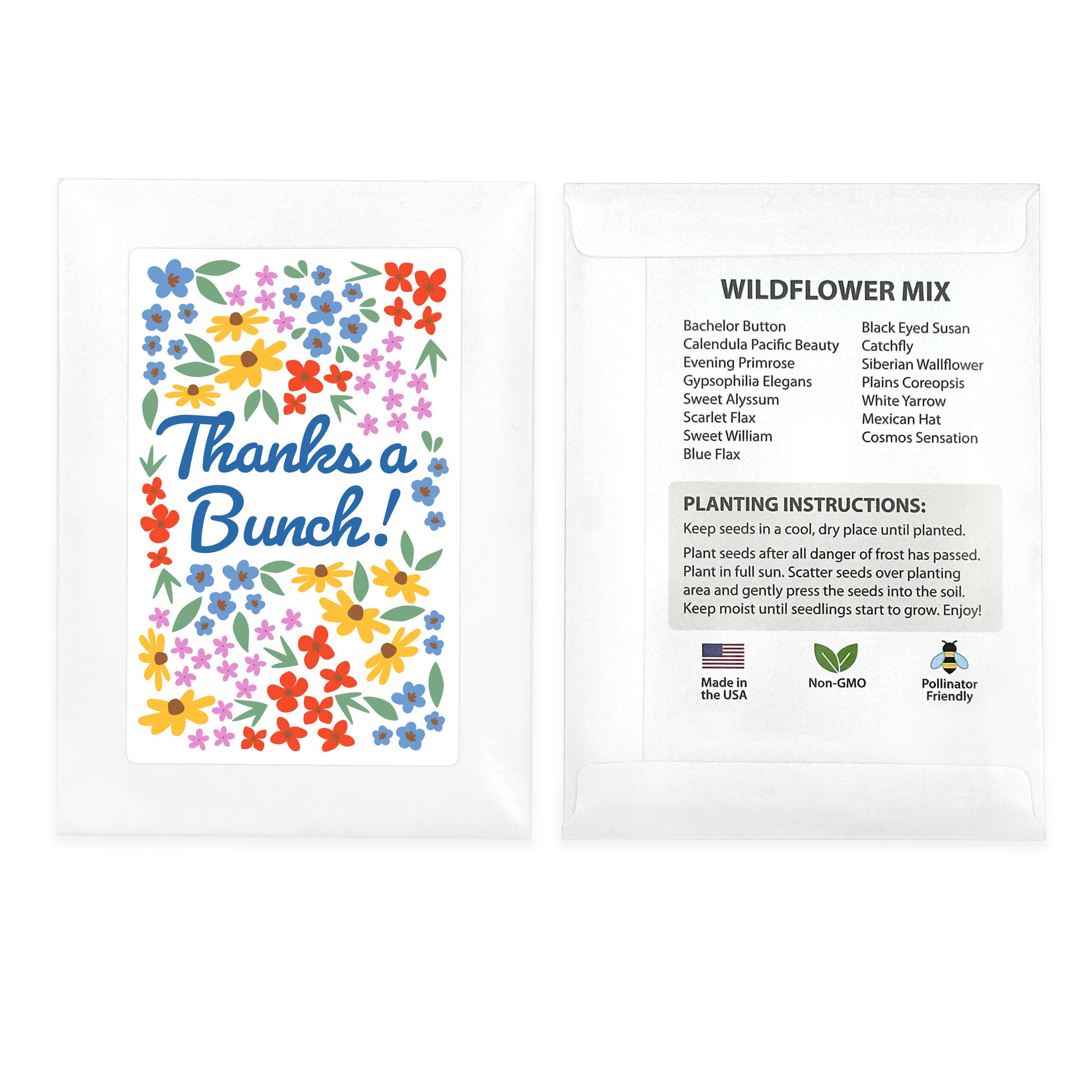 Thanks A Bunch, Planting Smiles® Wildflower Seed Packets (Set of 20)