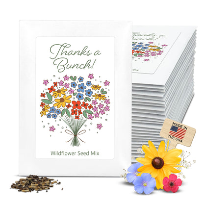 Thanks a Bunch, Wildflower Doodles Bouquet, Planting Smiles® Wildflower Seed Packets (Set of 20)