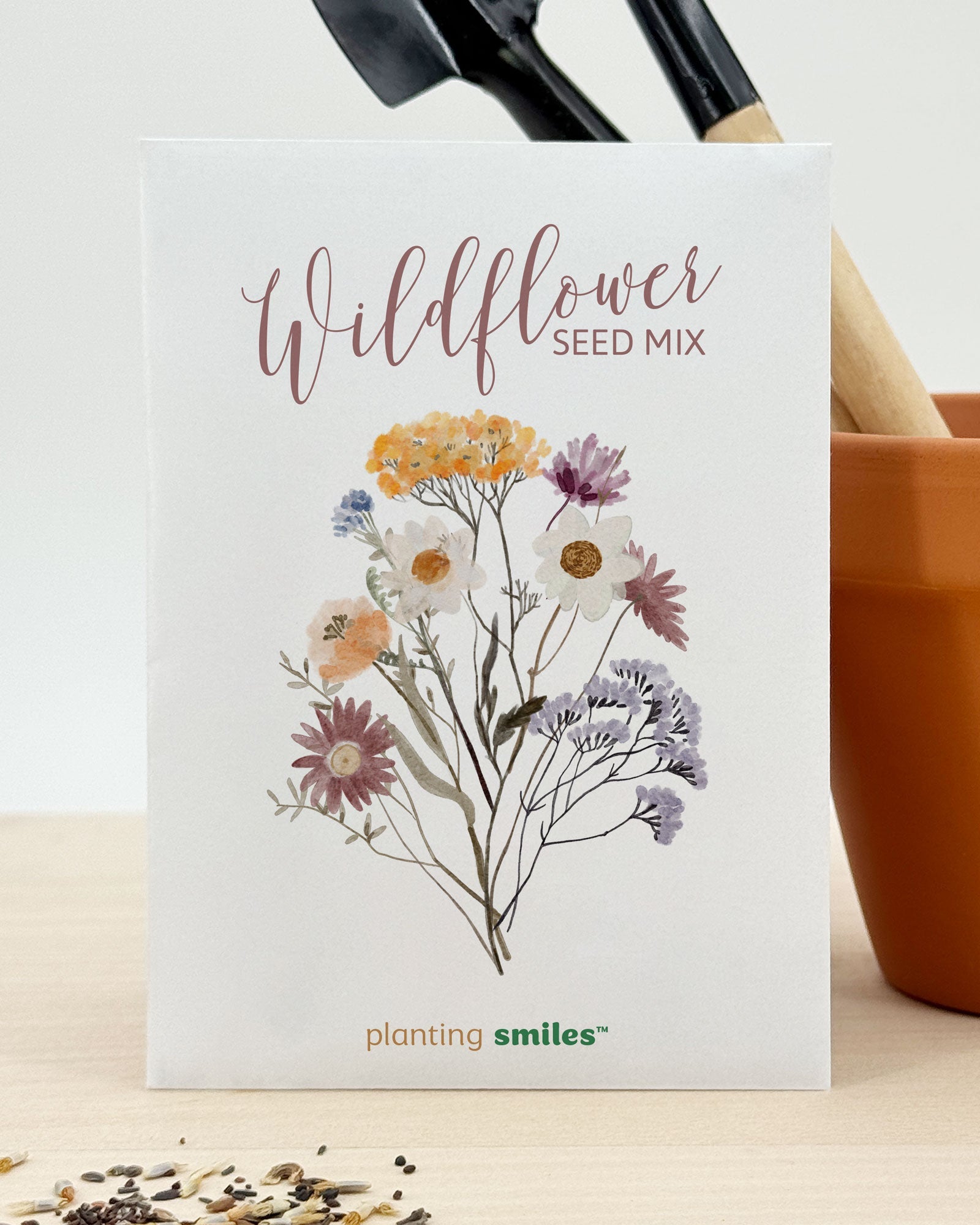 Watercolors, Planting Smiles Wildflower Seed Packets (Set of 20)